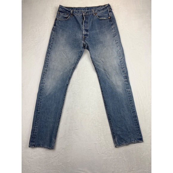 Levi's Other - Levis 501 Mens 38x32 Jeans Grungy Distressed Medium Wash Vintage Back Hole Fade